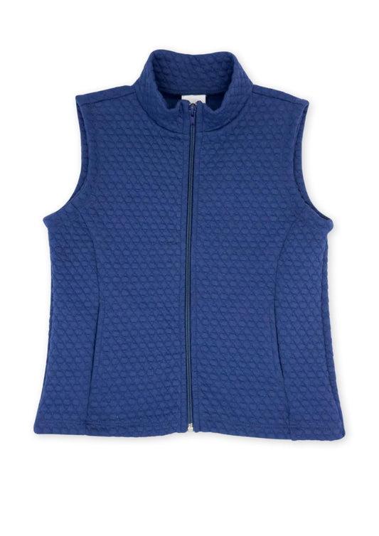 Set Proper - Girl's Quilted Virginia Vest - blue - clothing - coats
