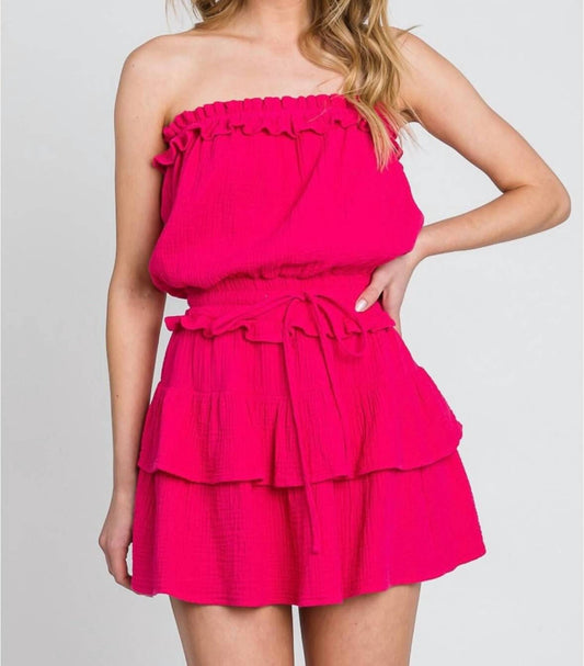 Sewn And Seen - Blaire Strapless Ruffled Romper - clothing - cotton - jumpsuits