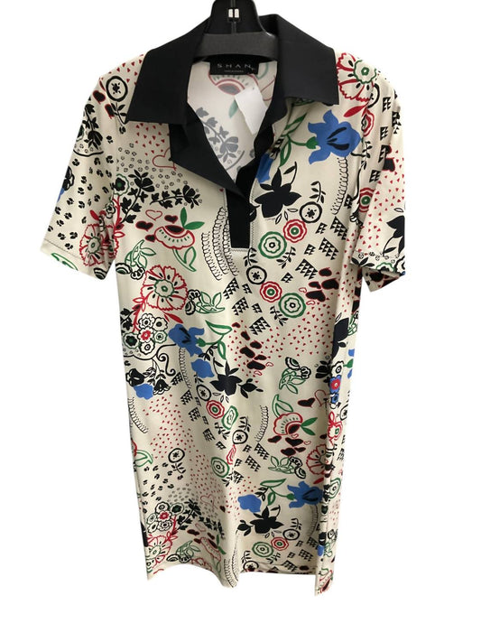 Shan - Women's Printed Collared Short Dress - beige - clothing - dresses