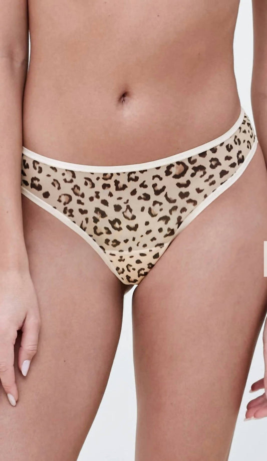 Skarlett Blue - Spellbound Mesh Thong - 3 - pack - animal - beige - clothing