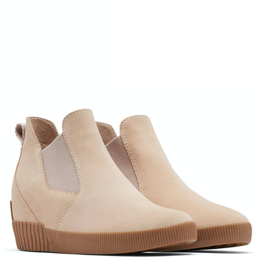 Sorel - Women's Out N About Slip - on Wedge Shoes - beige - shoes - suede