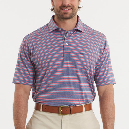 Southern Marsh - Maybourne Featherlight Short Sleeve Stripe Polo - clothing - men - polos