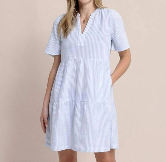 Southern Tide - Harper Short Sleeve Stripe Dress - blue - casual - dress - clothing
