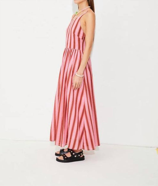Suncoo - Woven Cyrus coral stripe dress - clothing - cotton - blend - dresses