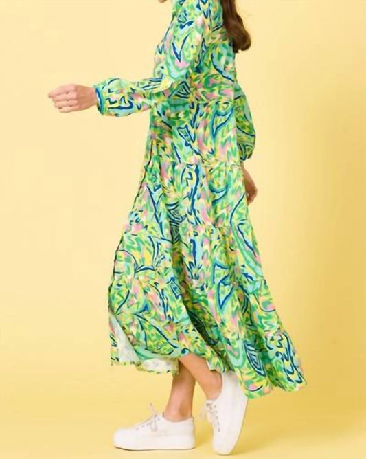 Sundayup - Sea Of Swirls Maxi Dress - clothing - dresses - green
