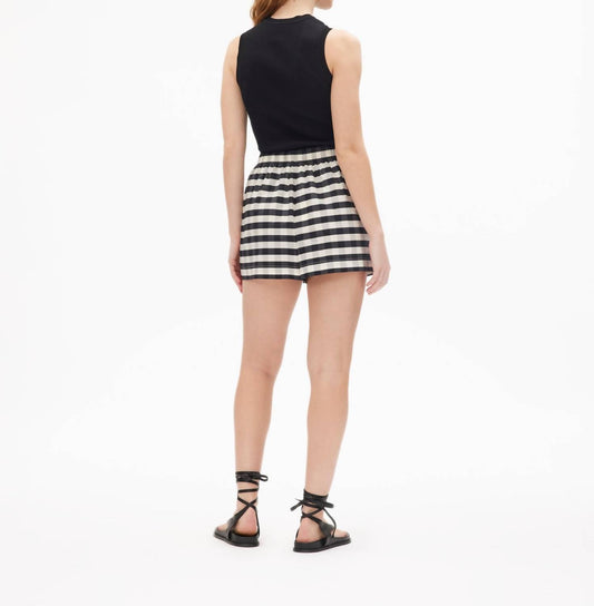 Tanya Taylor - Fallon Gingham Mini Length Short - bermudas - black - clothing