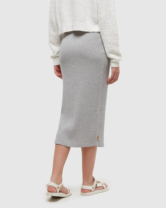 Tentree - Walden Slim Fit High - rise Midi Knit Rib Skirt - clothing - cotton - blend - grey