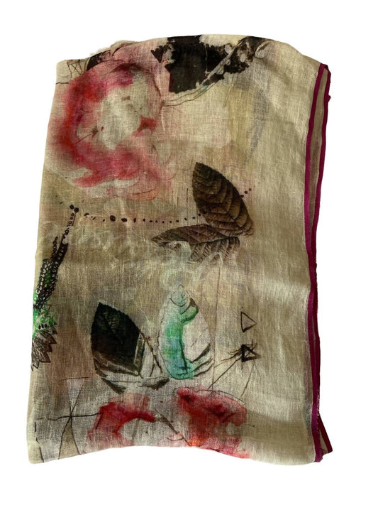 The Gray Crab - Women's Linen Scarf - accessories - beige - directbrandpartner