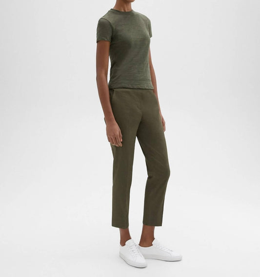 Theory - Treeca Pull On Slim Straight Leg Pants - ankle - clothing - cropped