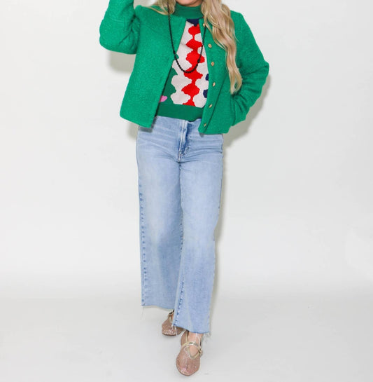 Thml - Button Up Boucle Jacket - casual - jacket - clothing - green