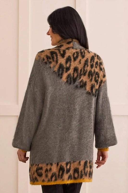 Tribal - Animal Colour Block Cardigan - acrylic - animal - cardigans