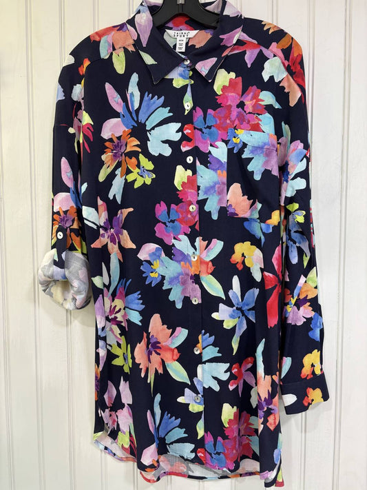 Tribal - Long Sleeve Cover Up Shirt - blue - clothing - coverups