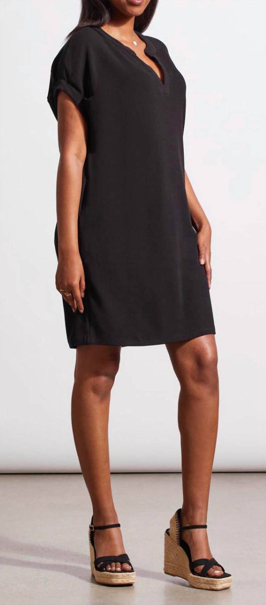 Tribal - Shift Knit Dress - black - clothing - dresses