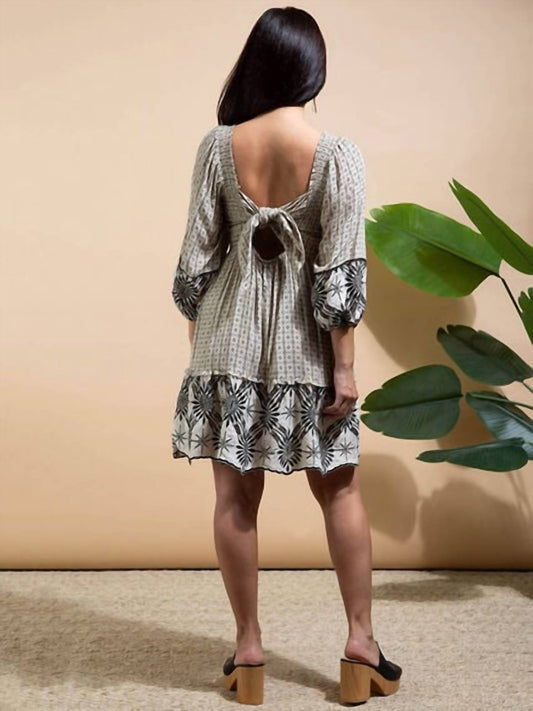 Tribal - Wear 2 Ways Printed Dress W/ Embroidery - black - clothing - dresses