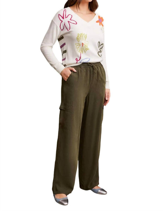 Tribal - Wide Leg Cargo Jogger Pants - clothing - green - joggers