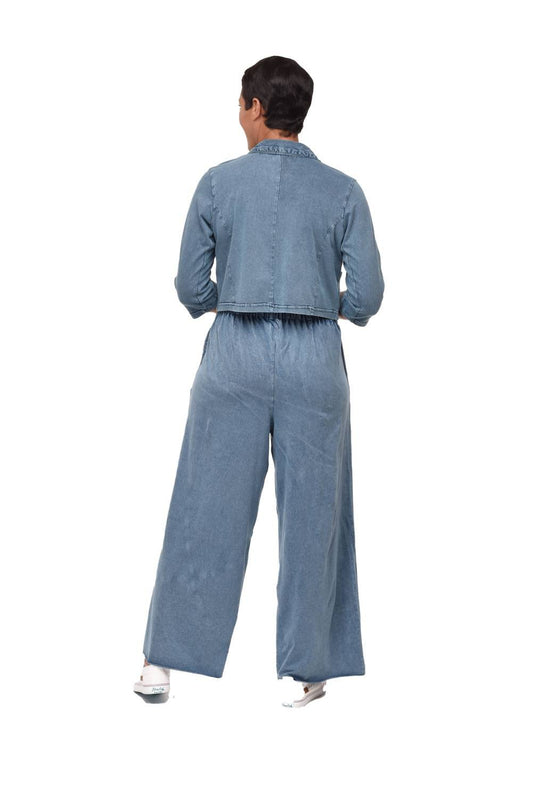 Tulip Clothing - Della Pant - blue - clothing - cotton - blend