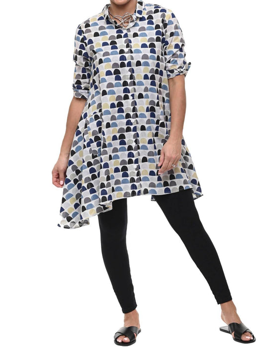 Tulip Clothing - Demi Button Down Tunic - blue - clothing - directbrandpartner