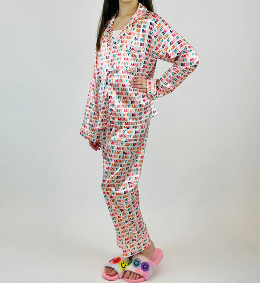 Tweenstyle - Girl's Merry & Bright Loungewear Pajama Set - clothing - graphic - kids