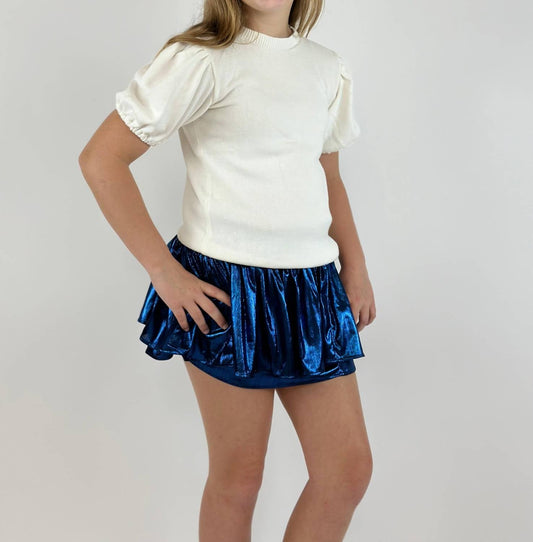 Tweenstyle - Girl's Shimmer Plisse Skort - blue - bottoms - clothing