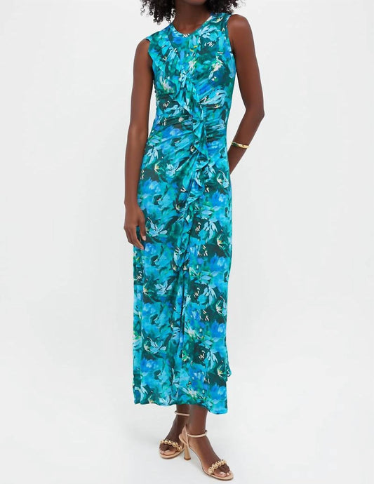Ulla Johnson - Elise Sleeveless Floral Ruffle Dress - blue - clothing - dresses