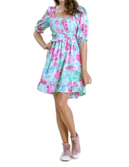 Umgee - Ruffle & Smocked Floral Dress - clothing - collection:vacationdresses(Auto) - dresses
