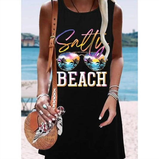 Unishe - Salty Beach Tank Dress - black - clothing - dresses