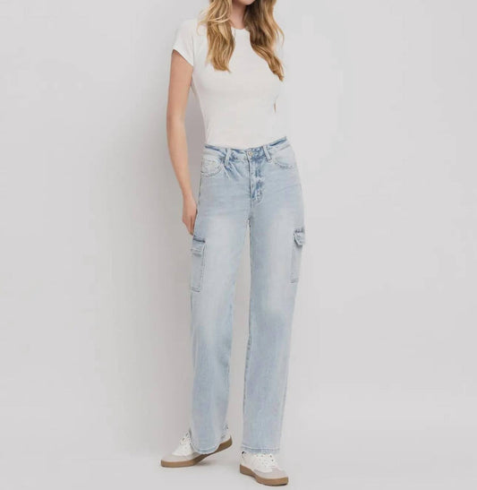 Vervet By Flying Monkey - 90’s Vintage Cargo Jeans - blue - clothing - cotton - blend