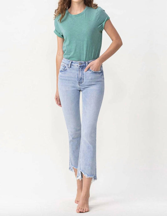 Vervet By Flying Monkey - Ella High Rise Kick Flare Jean - blue - clothing - cotton - blend