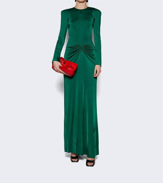 Victoria Beckham - Heavy Shine Jersey Long Dress - clothing - dresses - green