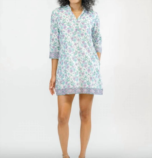 Victoria Dunn - Sully Mandarin Mini Dress - blue - clothing - collection:vacationdresses(Auto)