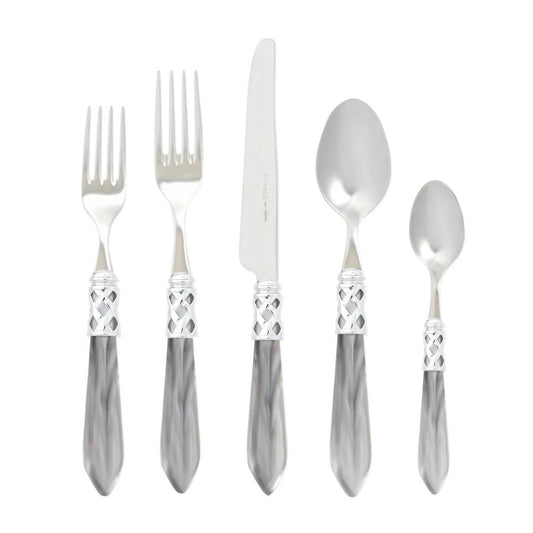 Vietri - Aladdin Brilliant Flatware Place Setting - dining - dinnerware - grey