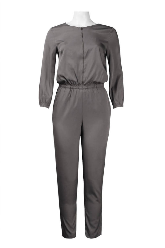 Walter Baker - 3/4 Sleeve Zippered Jumpsuit - clothing - grey - jumpsuits