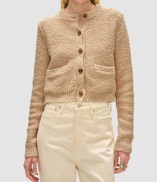 White + Warren - Cotton Slub Pocket Cardigan - brown - cardigans - clothing