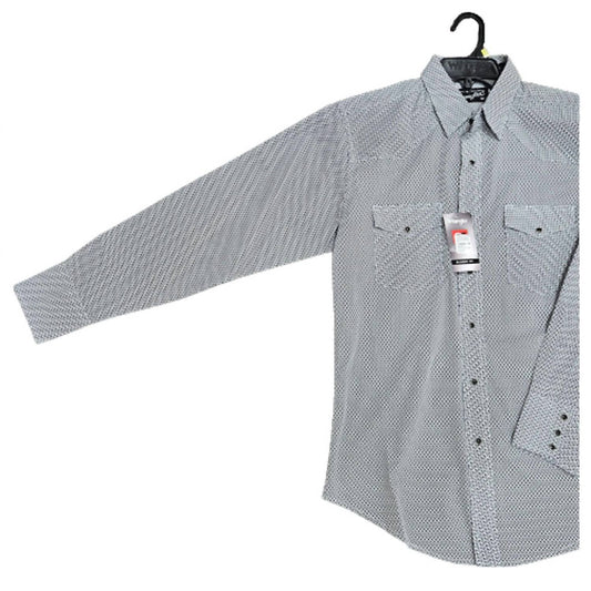Wrangler - Men's Silver Edition Long Sleeve Western Snap Shirt - black - casual - button - down - shirts - clothing