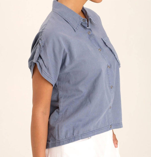 Xcvi - Abner Dolman Sleeves Linen Top - blouses - clothing - grey