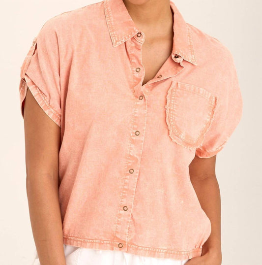 Xcvi - Abner Dolman Sleeves Linen Top - blouses - clothing - orange