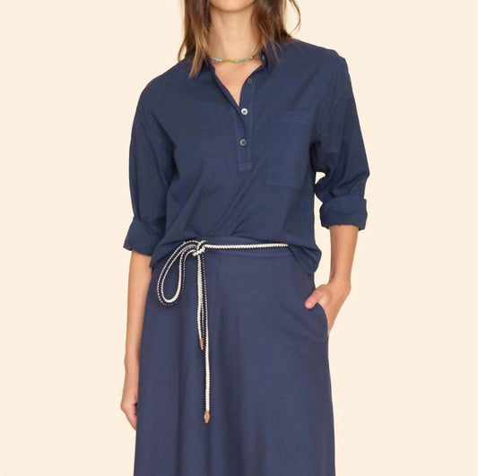 Xirena - Lynden Long Sleeve Top - blue - clothing - cotton