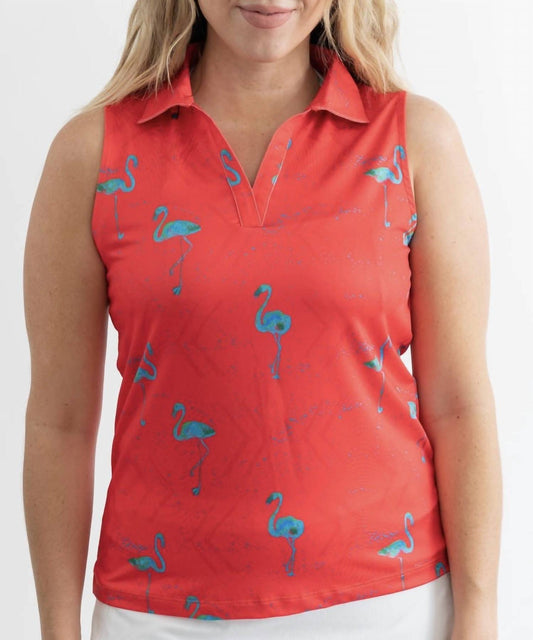 Yatta Golf - Just Beachy Sleeveless Golf Polo - clothing - directbrandpartner - patterned