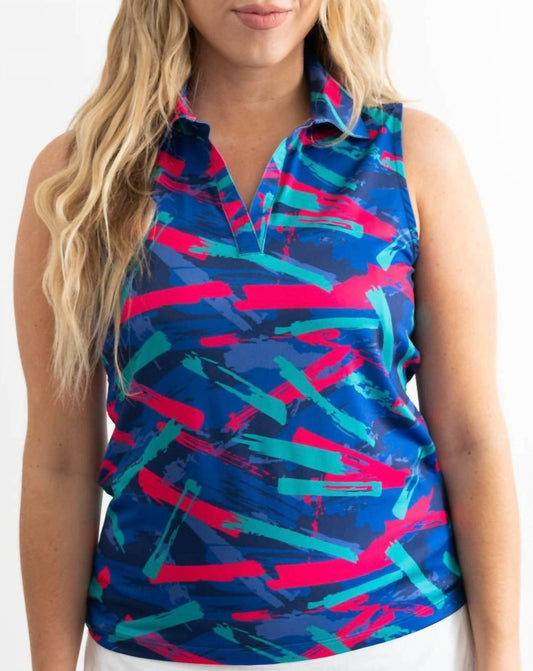 Yatta Golf - Sleeveless Golf Polo - blue - clothing - directbrandpartner