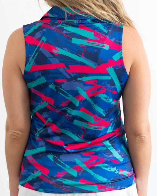 Yatta Golf - Sleeveless Golf Polo - blue - clothing - directbrandpartner