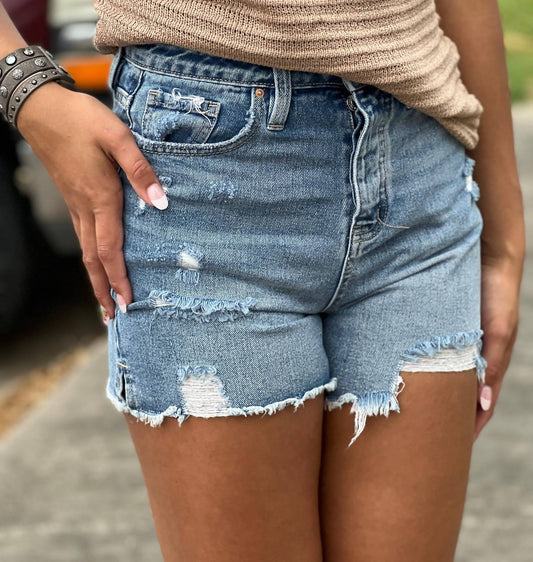 Ymi - Hot Mama Shorts - blue - clothing - cotton