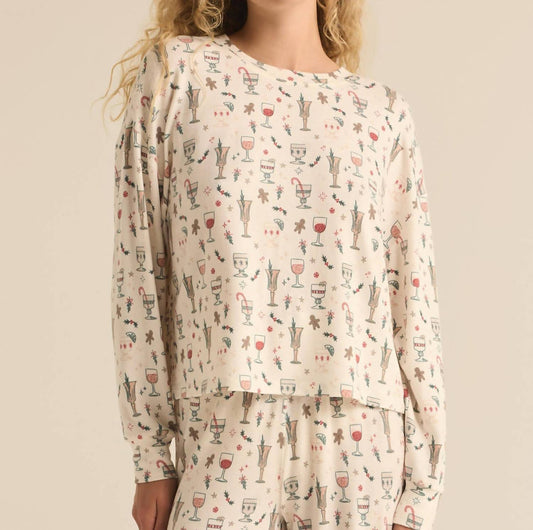 Z Supply - Holiday Spirits Long Sleeve Tee - clothing - patterned - shirts