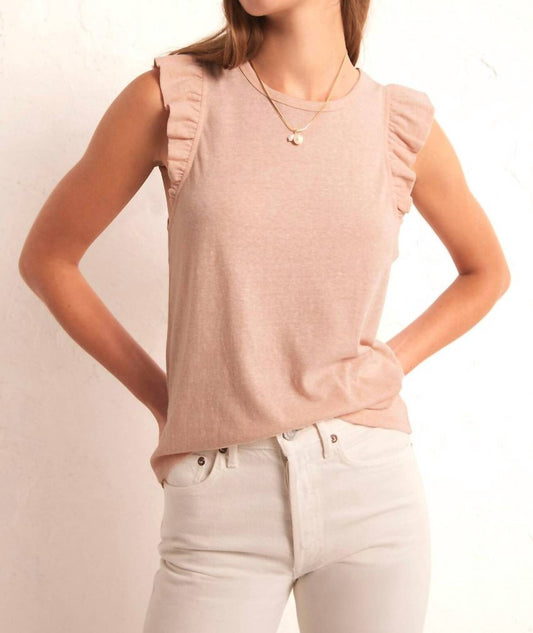Z Supply - Marille Flutter Sleeve Top - clothing - cotton - blend - pink