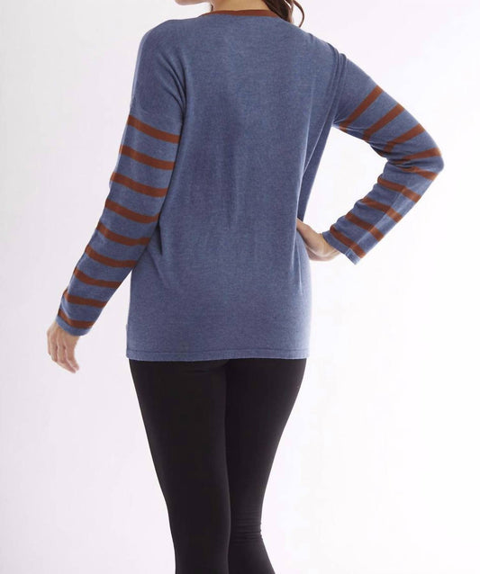 Wood Button Smiley Face Pullover