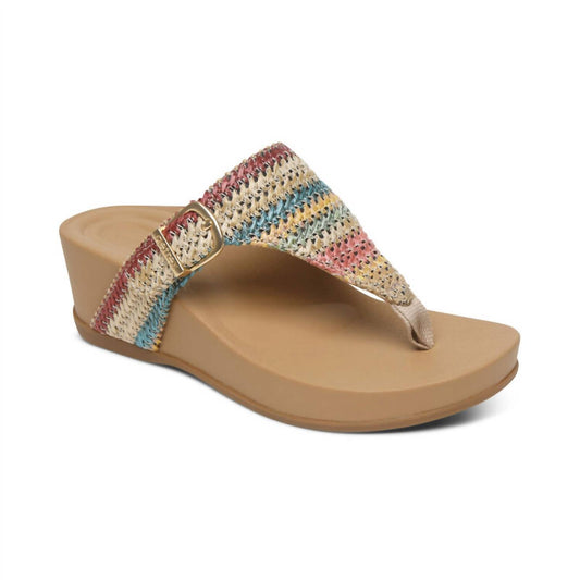 Aetrex - KATE THONG WEDGE SANDAL - MEDIUM WIDTH