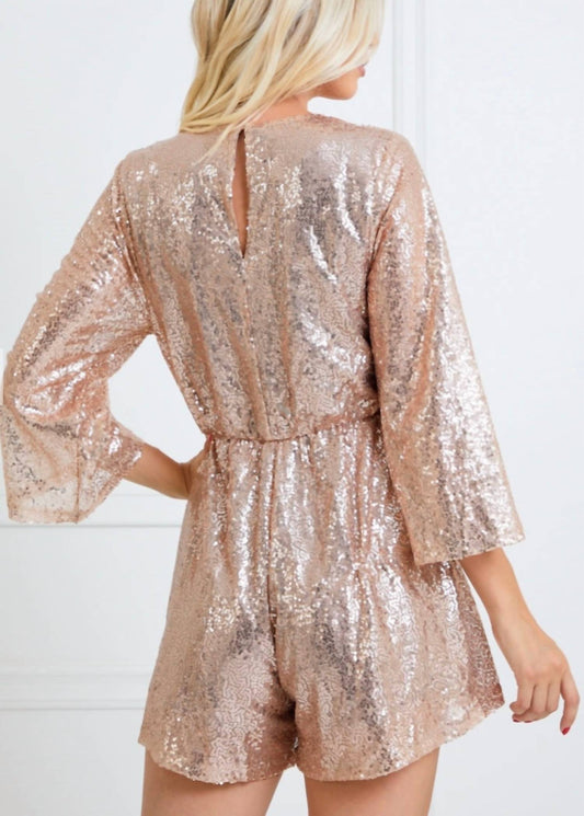 Glam - Sequined Knot Romper