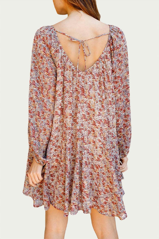 FLORAL-PRINT GEORGETTE MINI DRESS