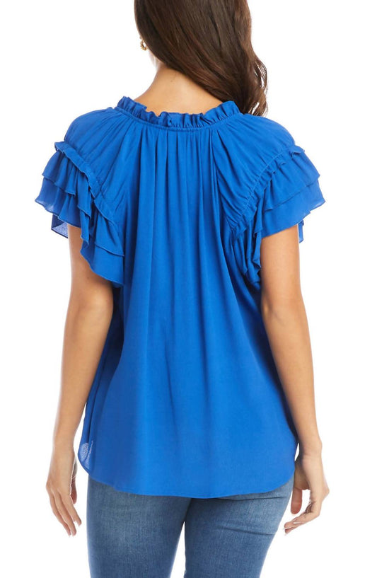 Karen Kane - Flutter Sleeve Ruffle Top
