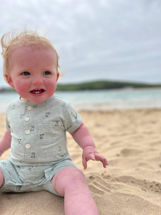 Me & Henry - Baby Boys Martingale Henley Romper