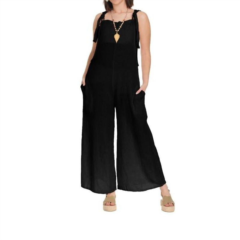 Oh My Gauze! Sabina Cotton Romper in black - women's pants